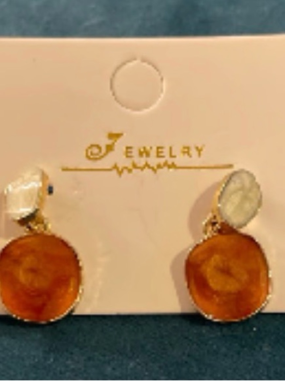 Gold-Tone Amber Drop Earrings -
